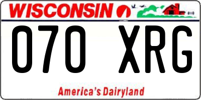WI license plate 070XRG