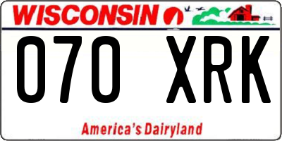 WI license plate 070XRK