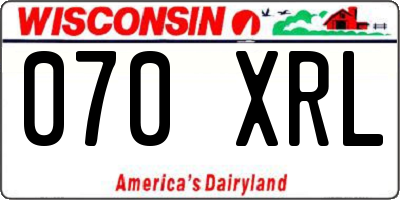 WI license plate 070XRL
