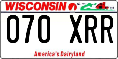 WI license plate 070XRR