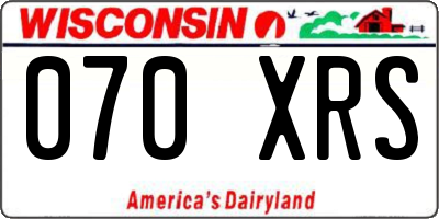 WI license plate 070XRS