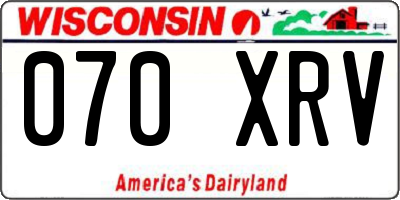 WI license plate 070XRV