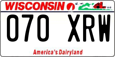 WI license plate 070XRW
