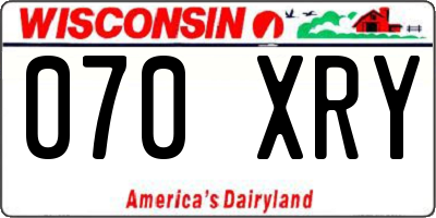 WI license plate 070XRY