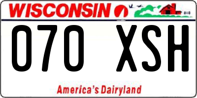 WI license plate 070XSH