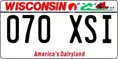 WI license plate 070XSI