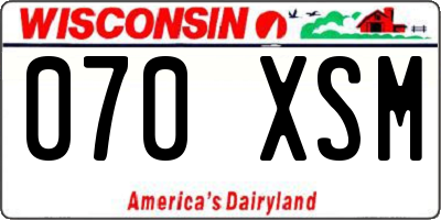 WI license plate 070XSM