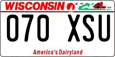 WI license plate 070XSU