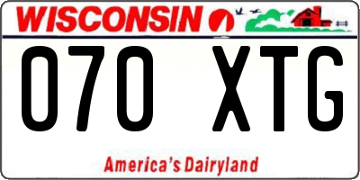 WI license plate 070XTG
