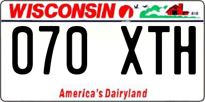 WI license plate 070XTH