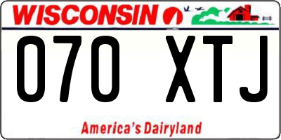 WI license plate 070XTJ