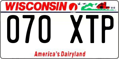 WI license plate 070XTP