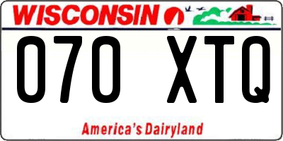 WI license plate 070XTQ