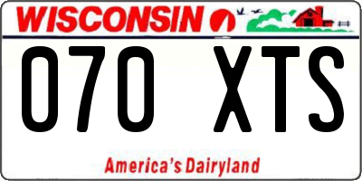 WI license plate 070XTS