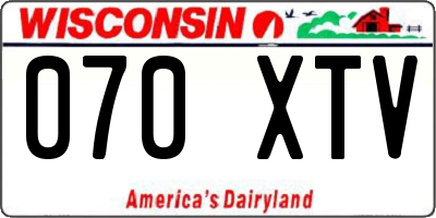WI license plate 070XTV