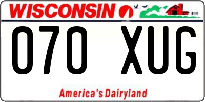 WI license plate 070XUG