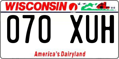 WI license plate 070XUH