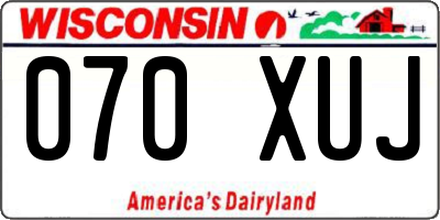 WI license plate 070XUJ