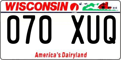 WI license plate 070XUQ