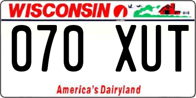 WI license plate 070XUT