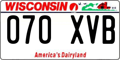 WI license plate 070XVB