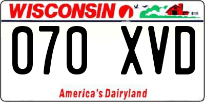 WI license plate 070XVD