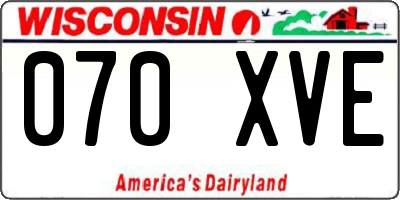 WI license plate 070XVE