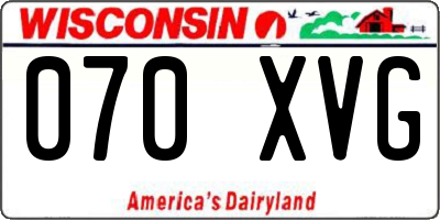 WI license plate 070XVG