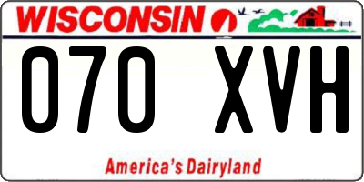 WI license plate 070XVH