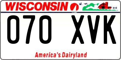 WI license plate 070XVK