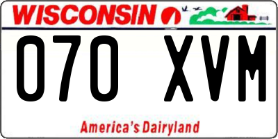 WI license plate 070XVM