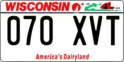 WI license plate 070XVT