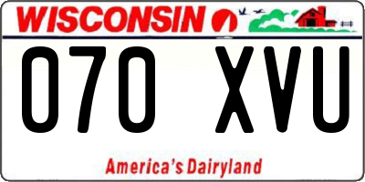 WI license plate 070XVU