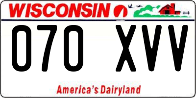 WI license plate 070XVV