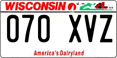 WI license plate 070XVZ
