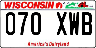 WI license plate 070XWB