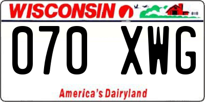 WI license plate 070XWG