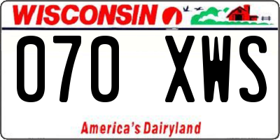WI license plate 070XWS