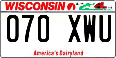 WI license plate 070XWU