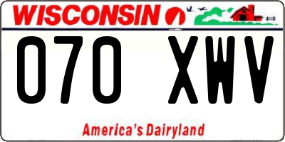 WI license plate 070XWV