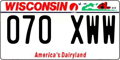 WI license plate 070XWW