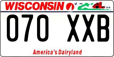WI license plate 070XXB