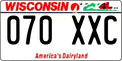 WI license plate 070XXC