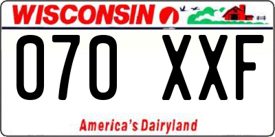 WI license plate 070XXF