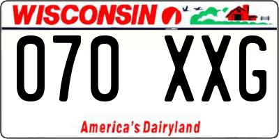 WI license plate 070XXG