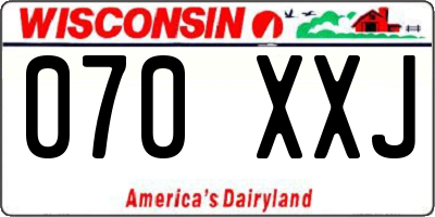 WI license plate 070XXJ