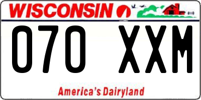 WI license plate 070XXM