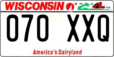 WI license plate 070XXQ