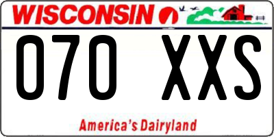 WI license plate 070XXS