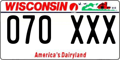 WI license plate 070XXX
